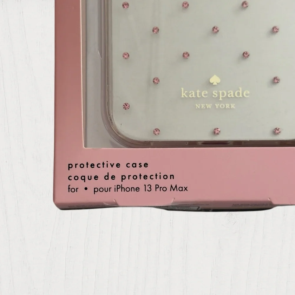 Kade Spade New iPhone 13 Pro Max Protective Case with Pink Crystals